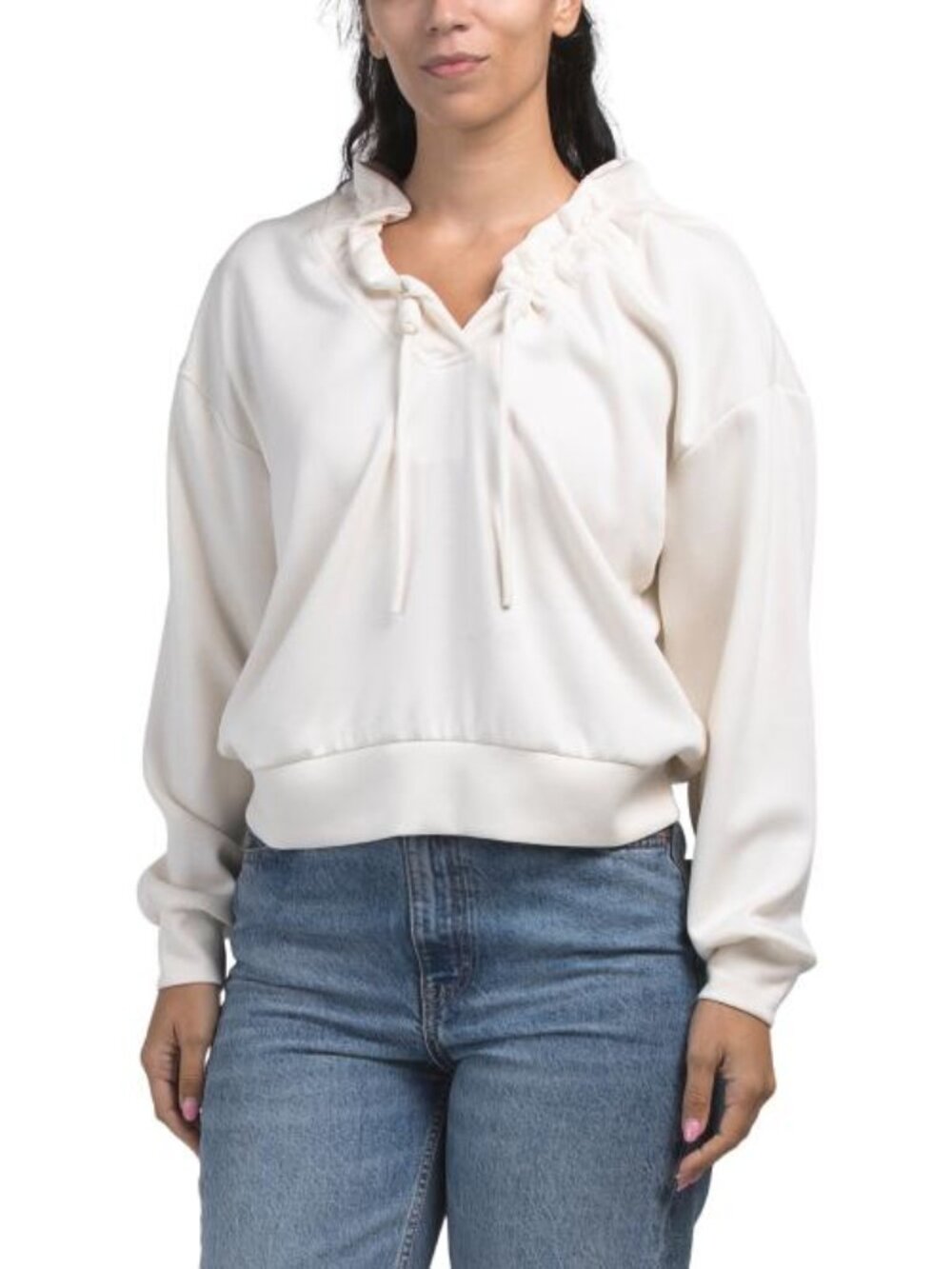 HUNTER & BROWN Ruffle Collar Top